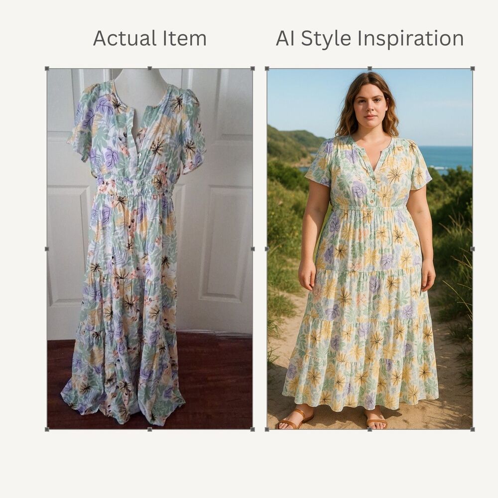 Boho Floral Tiered Maxi Dress Large Rayon Pastel Floral Lined Shirred Waist